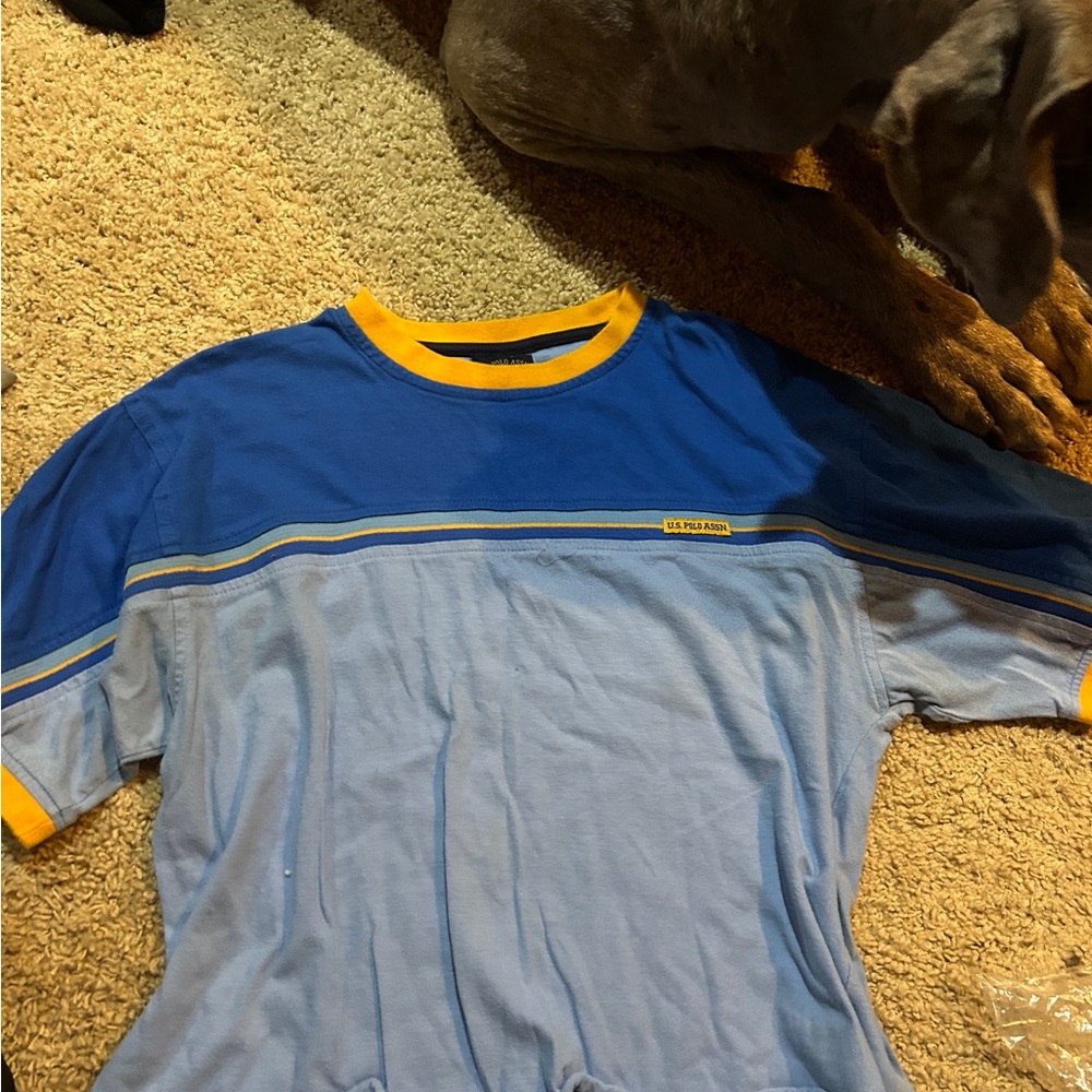 U.S. Polo Assn. Blue and Yellow Crop Top